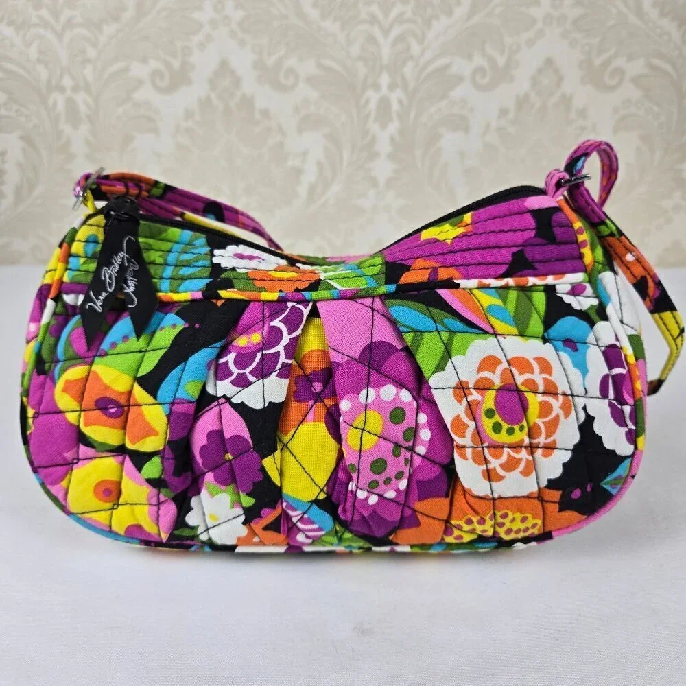Vera Bradley Frannie Crossbody Bag In Va Va Blooms Pattern Adjustable Strap